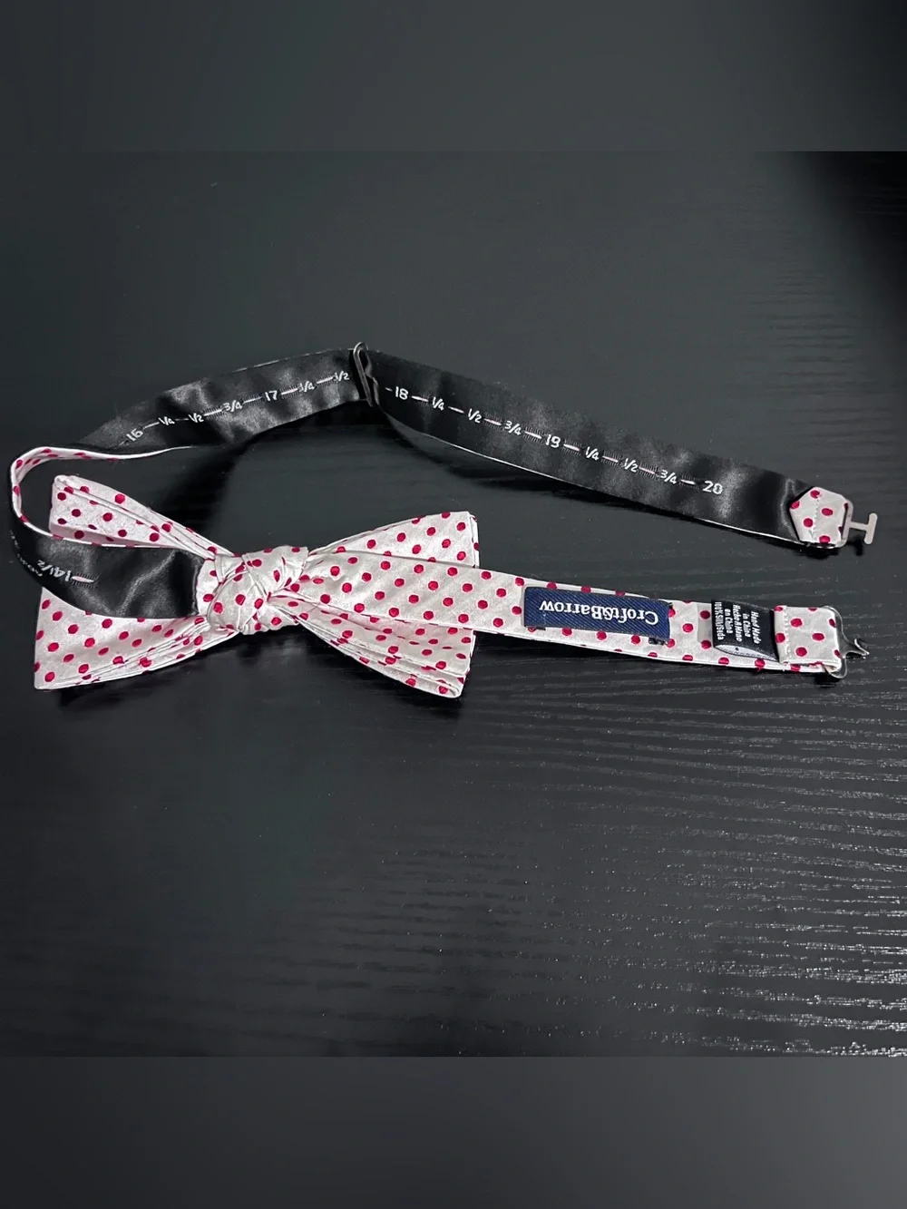 croft & barrow White Bow Tie with Red Polka Dots